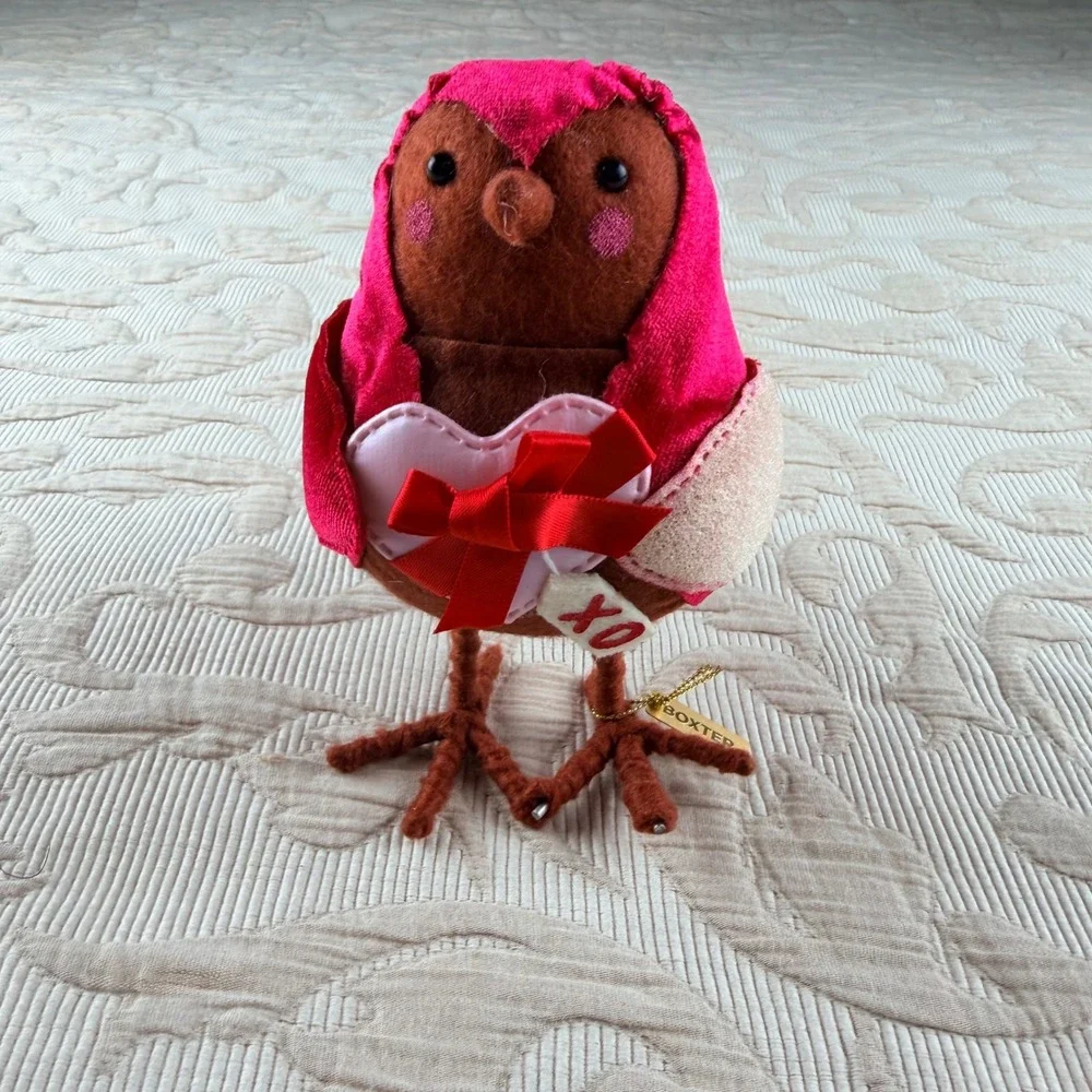 Target Featherly Friends Boxter Valentine Bird 2026 Magenta Velvet Heart XO Tag